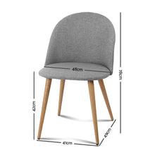 Load image into Gallery viewer, 2x Brody Dining or Waiting Chairs - Fabric - Iron Legs - Light Grey
