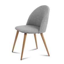 Load image into Gallery viewer, 2x Brody Dining or Waiting Chairs - Fabric - Iron Legs - Light Grey
