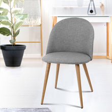 Load image into Gallery viewer, 2x Brody Dining or Waiting Chairs - Fabric - Iron Legs - Light Grey
