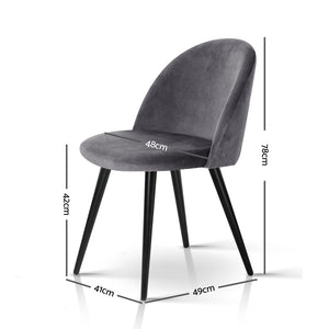 Modern Dining or Waiting Room Chair - Velvet - Iron Legs - Dark Grey