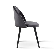 Load image into Gallery viewer, Modern Dining or Waiting Room Chair - Velvet - Iron Legs - Dark Grey
