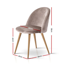 Load image into Gallery viewer, 2x Modern Dining or Waiting Room Chairs - Velvet - Iron Legs - Light Grey

