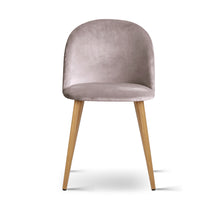 Load image into Gallery viewer, 2x Modern Dining or Waiting Room Chairs - Velvet - Iron Legs - Light Grey
