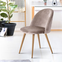 Load image into Gallery viewer, 2x Modern Dining or Waiting Room Chairs - Velvet - Iron Legs - Light Grey
