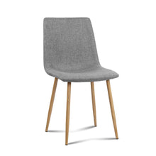 Load image into Gallery viewer, 4x Collins Dining or Waiting Chairs - Fabric - Iron Legs - Light Grey
