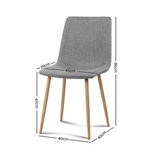 Load image into Gallery viewer, 4x Collins Dining or Waiting Chairs - Fabric - Iron Legs - Light Grey
