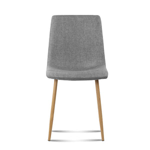 4x Collins Dining or Waiting Chairs - Fabric - Iron Legs - Light Grey