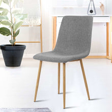 Load image into Gallery viewer, 4x Collins Dining or Waiting Chairs - Fabric - Iron Legs - Light Grey

