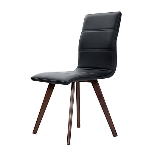 Artiss 2x Dining Chairs Retro Chair New metal Legs High Back PU Leather Black