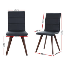 Load image into Gallery viewer, Artiss 2x Dining Chairs Retro Chair New metal Legs High Back PU Leather Black
