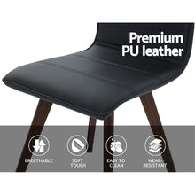 Load image into Gallery viewer, Artiss 2x Dining Chairs Retro Chair New metal Legs High Back PU Leather Black
