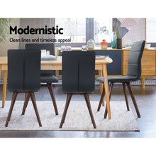 Load image into Gallery viewer, Artiss 2x Dining Chairs Retro Chair New metal Legs High Back PU Leather Black
