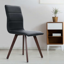 Load image into Gallery viewer, Artiss 2x Dining Chairs Retro Chair New metal Legs High Back PU Leather Black
