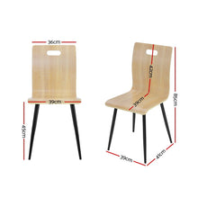 Load image into Gallery viewer, 4x Dining Chairs - Metal Legs - Wood Grain

