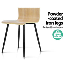 Load image into Gallery viewer, 4x Dining Chairs - Metal Legs - Wood Grain
