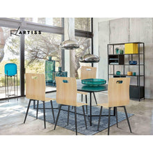 Load image into Gallery viewer, 4x Dining Chairs - Metal Legs - Wood Grain
