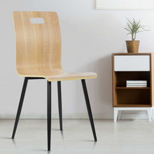 Load image into Gallery viewer, 4x Dining Chairs - Metal Legs - Wood Grain
