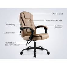 Load image into Gallery viewer, Artiss Massage Office Chair PU Leather Recliner Computer Gaming Chairs Espresso
