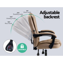 Load image into Gallery viewer, Artiss Massage Office Chair PU Leather Recliner Computer Gaming Chairs Espresso
