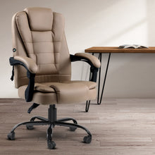 Load image into Gallery viewer, Artiss Massage Office Chair PU Leather Recliner Computer Gaming Chairs Espresso
