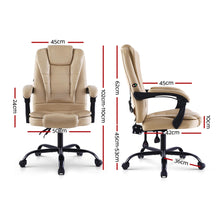 Load image into Gallery viewer, Massage Chair &amp; Office Chair &amp; Gaming Chair - PU Leather - Rotatable - Recliner - Khaki
