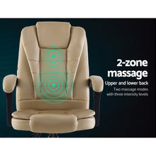 Load image into Gallery viewer, Massage Chair &amp; Office Chair &amp; Gaming Chair - PU Leather - Rotatable - Recliner - Khaki
