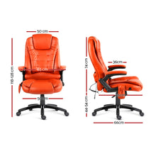 Load image into Gallery viewer, 8 Point PU Leather Reclining Massage Chair - Amber
