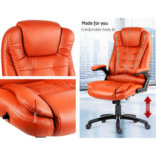 Load image into Gallery viewer, 8 Point PU Leather Reclining Massage Chair - Amber
