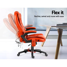 Load image into Gallery viewer, 8 Point PU Leather Reclining Massage Chair - Amber
