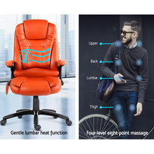 Load image into Gallery viewer, 8 Point PU Leather Reclining Massage Chair - Amber
