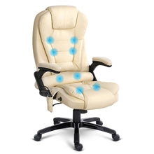 Load image into Gallery viewer, 8 Point PU Leather Reclining Massage Chair - Beige
