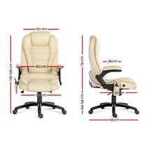 Load image into Gallery viewer, 8 Point PU Leather Reclining Massage Chair - Beige
