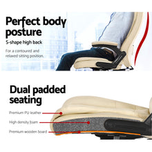 Load image into Gallery viewer, 8 Point PU Leather Reclining Massage Chair - Beige
