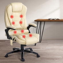 Load image into Gallery viewer, 8 Point PU Leather Reclining Massage Chair - Beige

