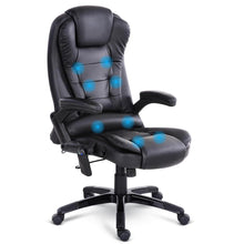 Load image into Gallery viewer, 8 Point PU Leather Reclining Massage Chair - Black
