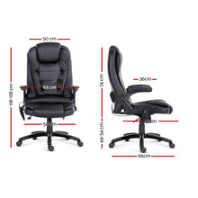 Load image into Gallery viewer, 8 Point PU Leather Reclining Massage Chair - Black
