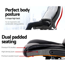 Load image into Gallery viewer, 8 Point PU Leather Reclining Massage Chair - Black
