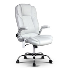 Load image into Gallery viewer, PU Leather 8 Point Massage Office Chair - White
