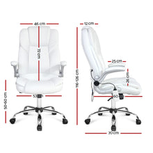 Load image into Gallery viewer, PU Leather 8 Point Massage Office Chair - White
