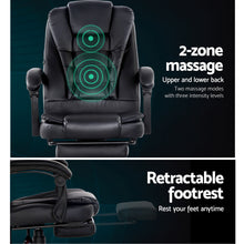 Load image into Gallery viewer, Artiss Electric Massage Office Chairs Recliner Computer Gaming Seat Footrest Black
