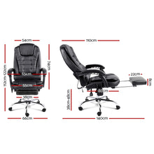 Load image into Gallery viewer, Massage Chair - 8 Massage Points - 5 Vibration Modes - 3 Timer Settings - 4 Intensity Levels - Reclining - Black
