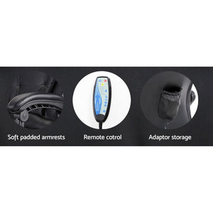 Massage Chair - 8 Massage Points - 5 Vibration Modes - 3 Timer Settings - 4 Intensity Levels - Reclining - Black