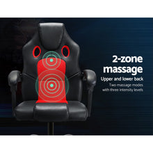 Load image into Gallery viewer, Artiss Massage Office Chair Gaming Computer Seat Recliner Racer Red
