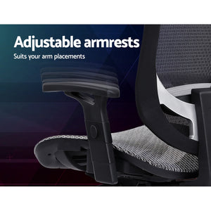 Office, Computer or Gaming Chair - Reclining Mesh Net Seating - Grey