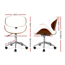 Load image into Gallery viewer, Artiss Wooden &amp; PU Leather Office Desk Chair - White
