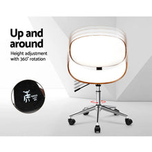Load image into Gallery viewer, Artiss Wooden &amp; PU Leather Office Desk Chair - White
