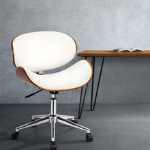 Load image into Gallery viewer, Artiss Wooden &amp; PU Leather Office Desk Chair - White

