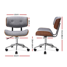 Load image into Gallery viewer, Artiss Executive Wooden Office Chair Fabric Computer Chairs Bentwood Seat Grey
