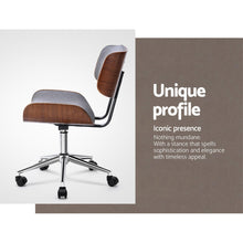 Load image into Gallery viewer, Artiss Executive Wooden Office Chair Fabric Computer Chairs Bentwood Seat Grey

