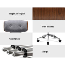 Load image into Gallery viewer, Artiss Executive Wooden Office Chair Fabric Computer Chairs Bentwood Seat Grey
